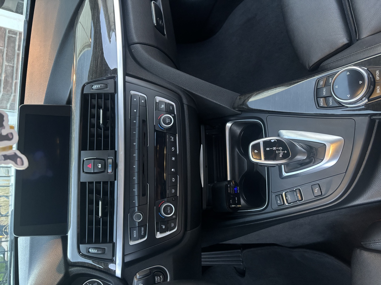 BMW Sport center console after interior detail