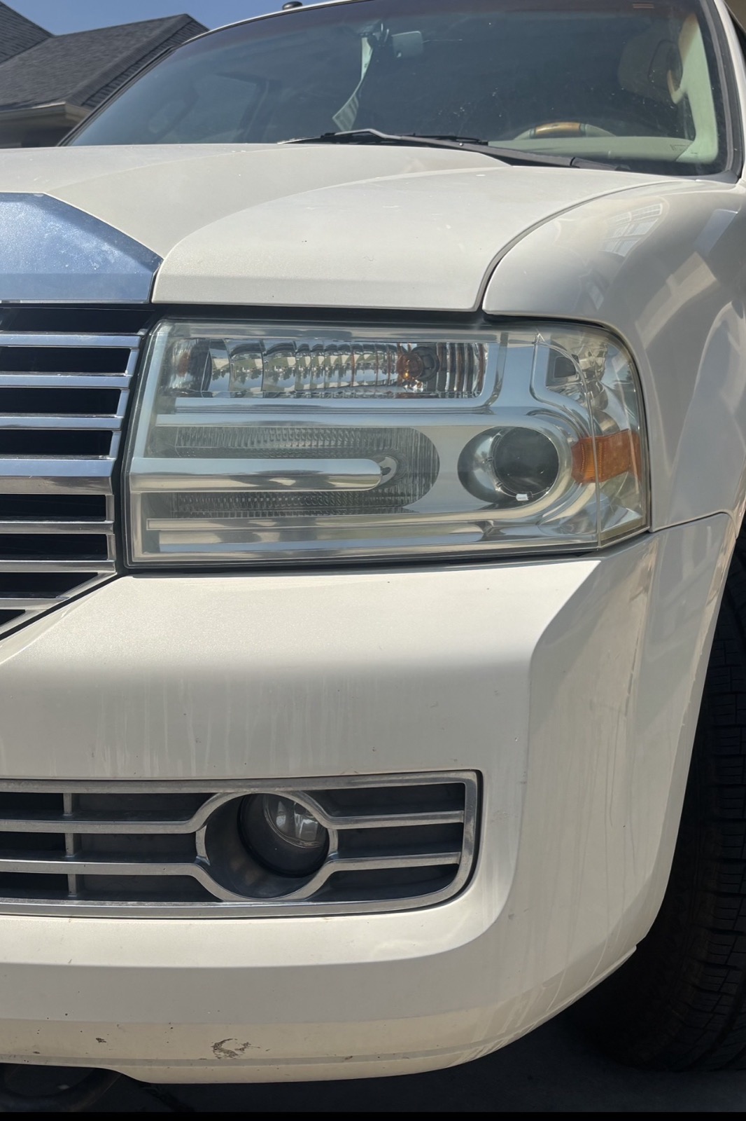 Clear headlight after restoration